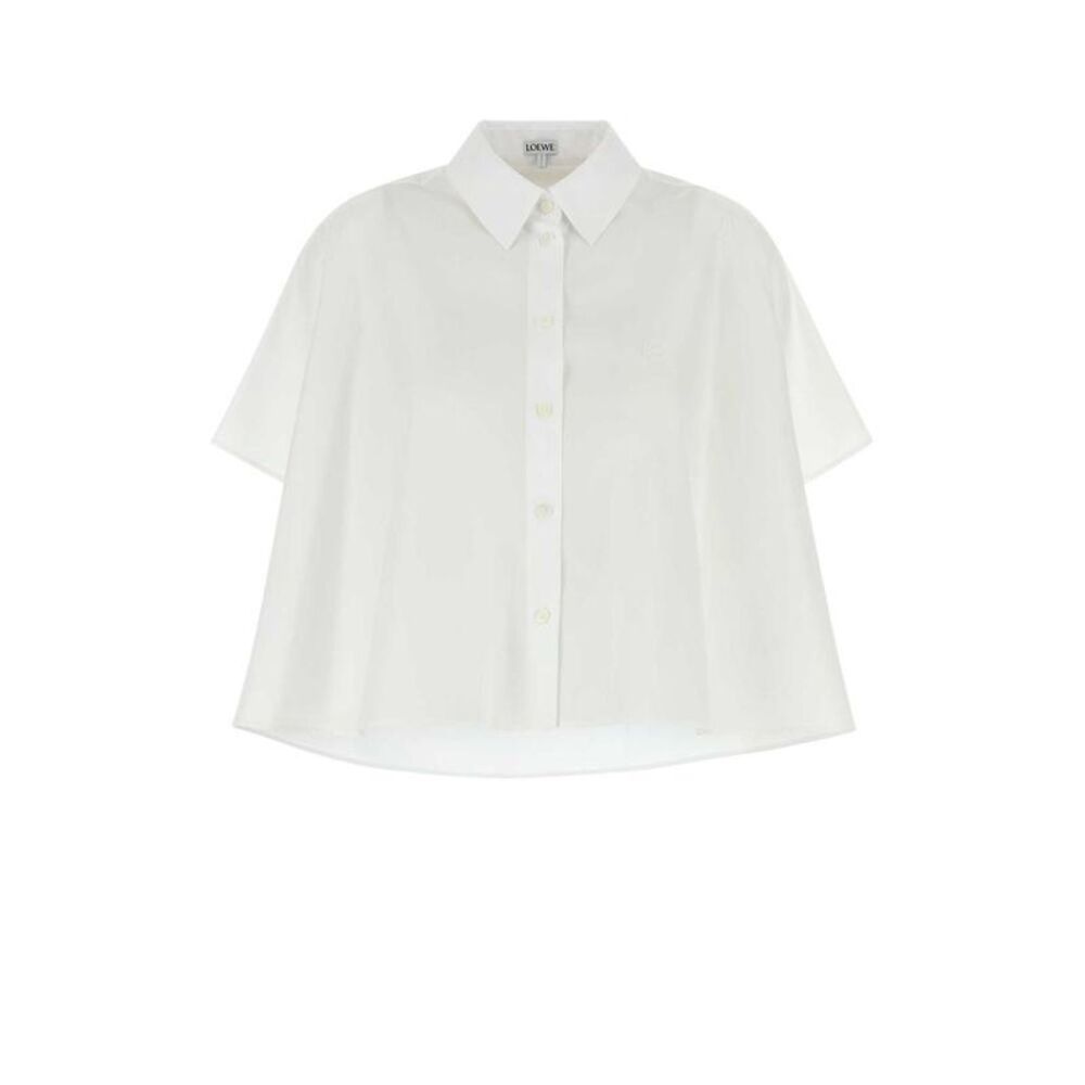 LOEWE Short Sleeve Cotton Poplin Shirt Women WHITE Shirts